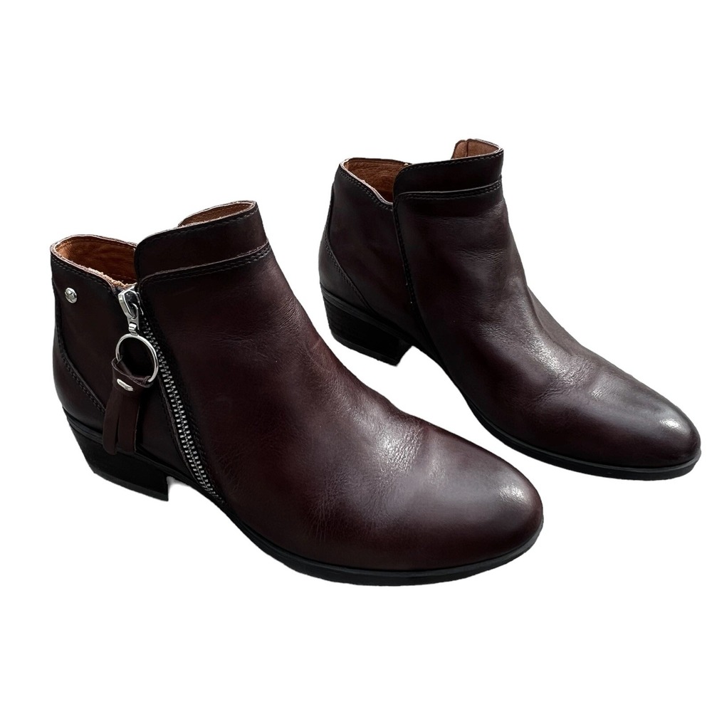 Pikolinos Daroca Zip‎ Booties Boot Size 38 Cuero Brown W1U-8590
